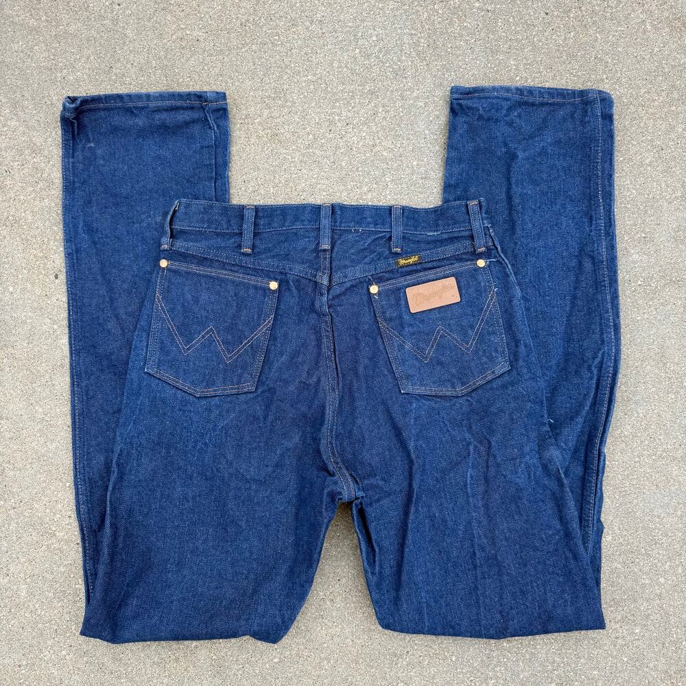 34x36 Vintage 80s Wrangler 13MWZ Original Fit Cowboy Cut Blue Denim Jeans
